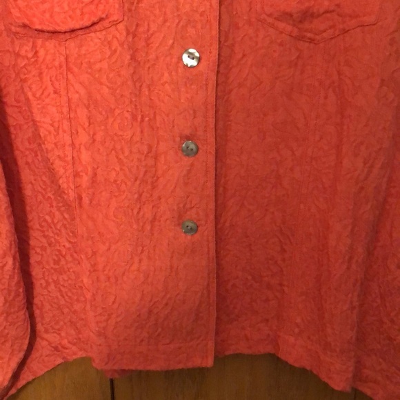 Chico's  orange jacket button down jacket/ top size  L/XL - Picture 4 of 9